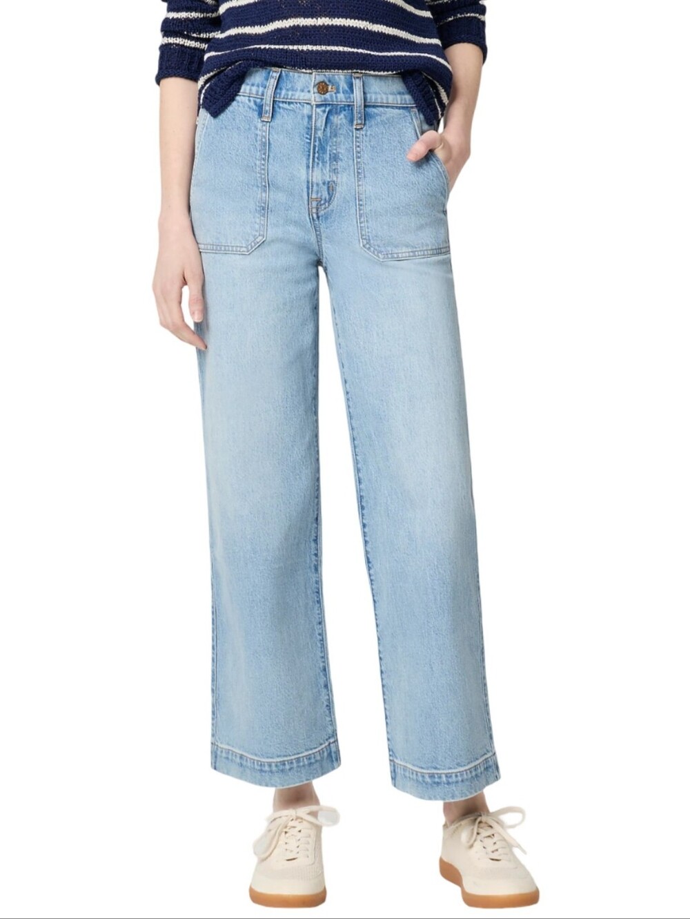 Nanette Lepore Belle High Rise Wide Leg Jeans Light Wash Blue Size 24 NEW